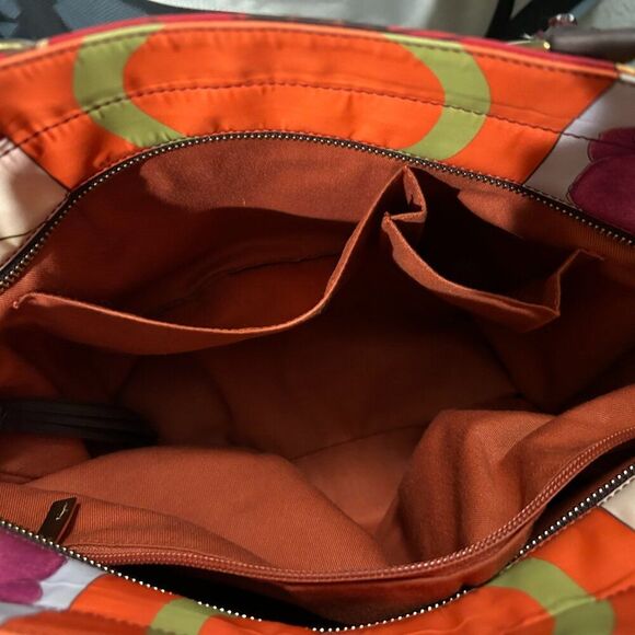 Salvatore Ferragamo Multicolor Fiera Print Nylon and Leather Tote Handbag - EUC - Picture 14 of 16